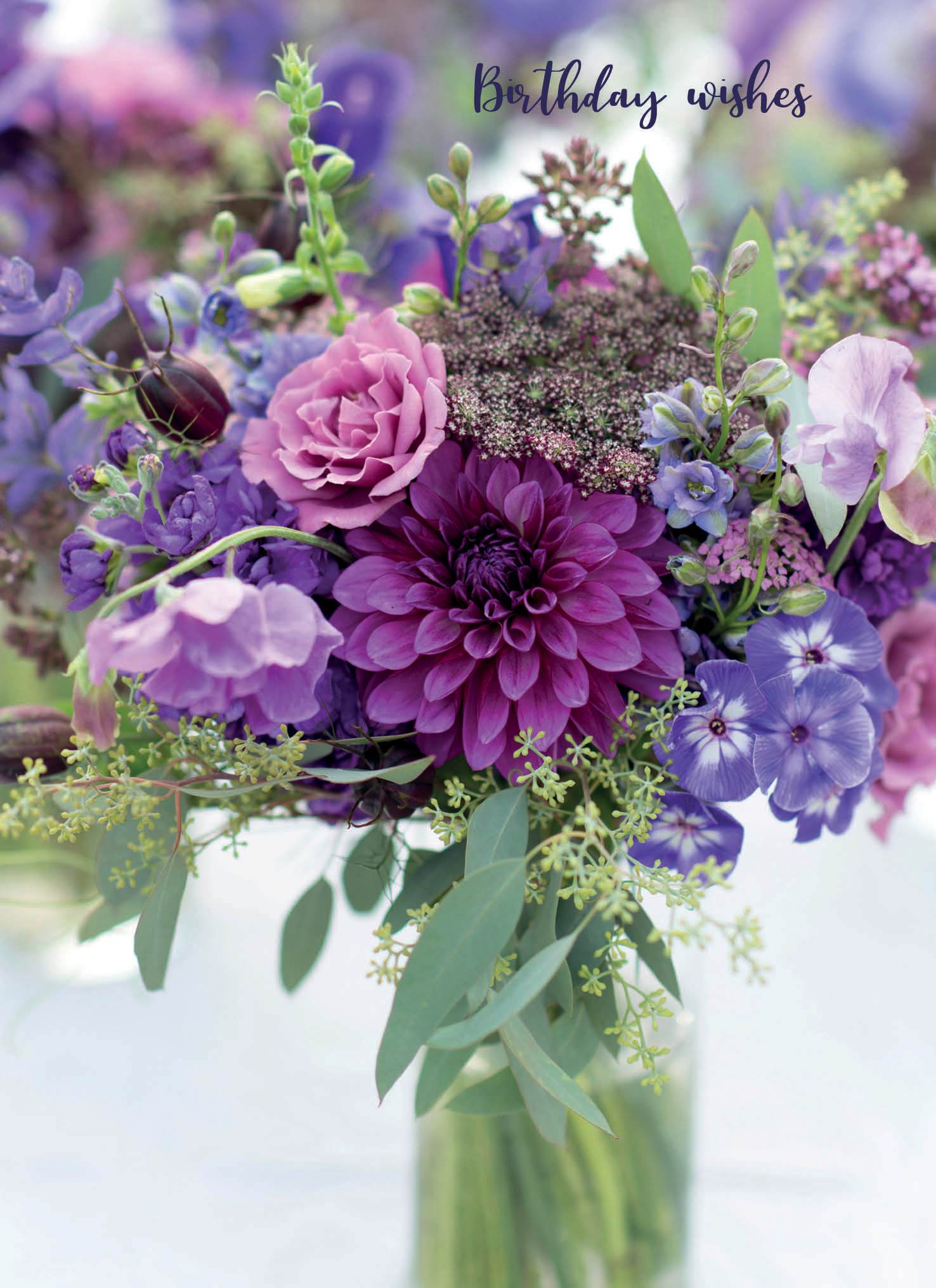 Floral Birthday Card Purple Floral Otter House