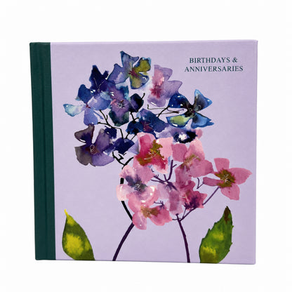 Birthday & Anniversary Book - Watercolour Hydrangeas