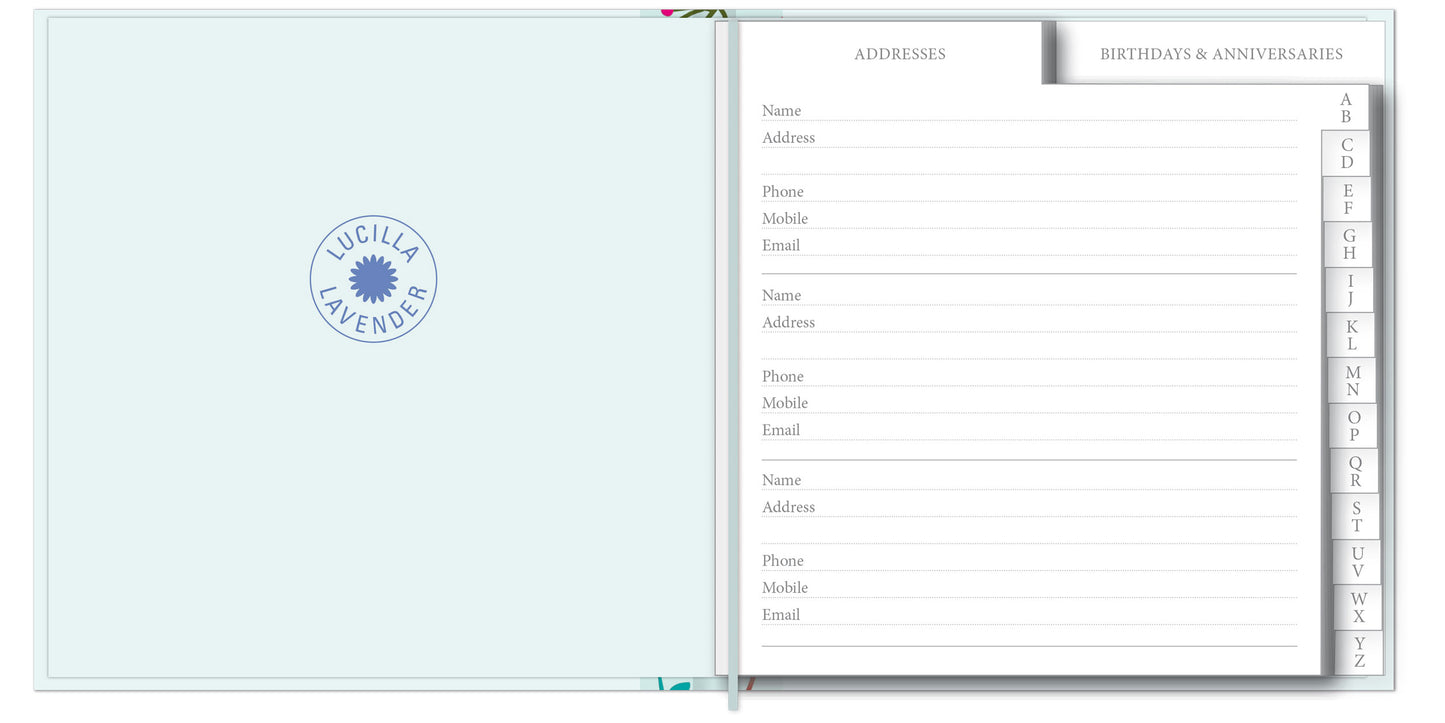 Address & Birthday Book - Lucilla Lavendar - Scatterly