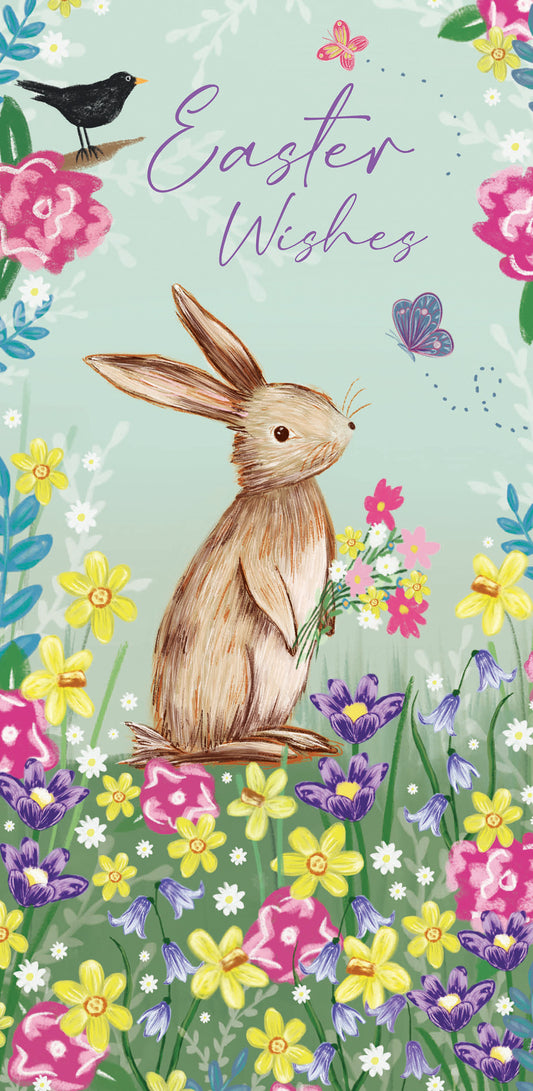 Easter Card - Bunny & Blackbird