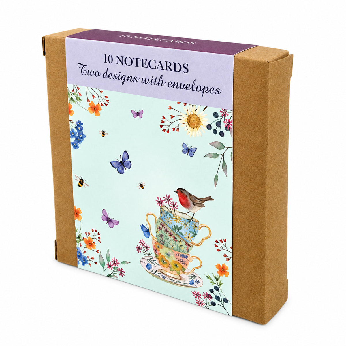 Notecard Pack (10 Cards) - Teacups & Watering Can