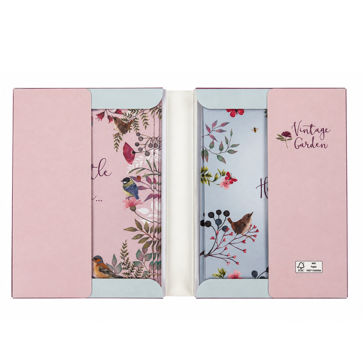 Vintage Garden Stationery - Notecard Pack (12 Cards) - Birds