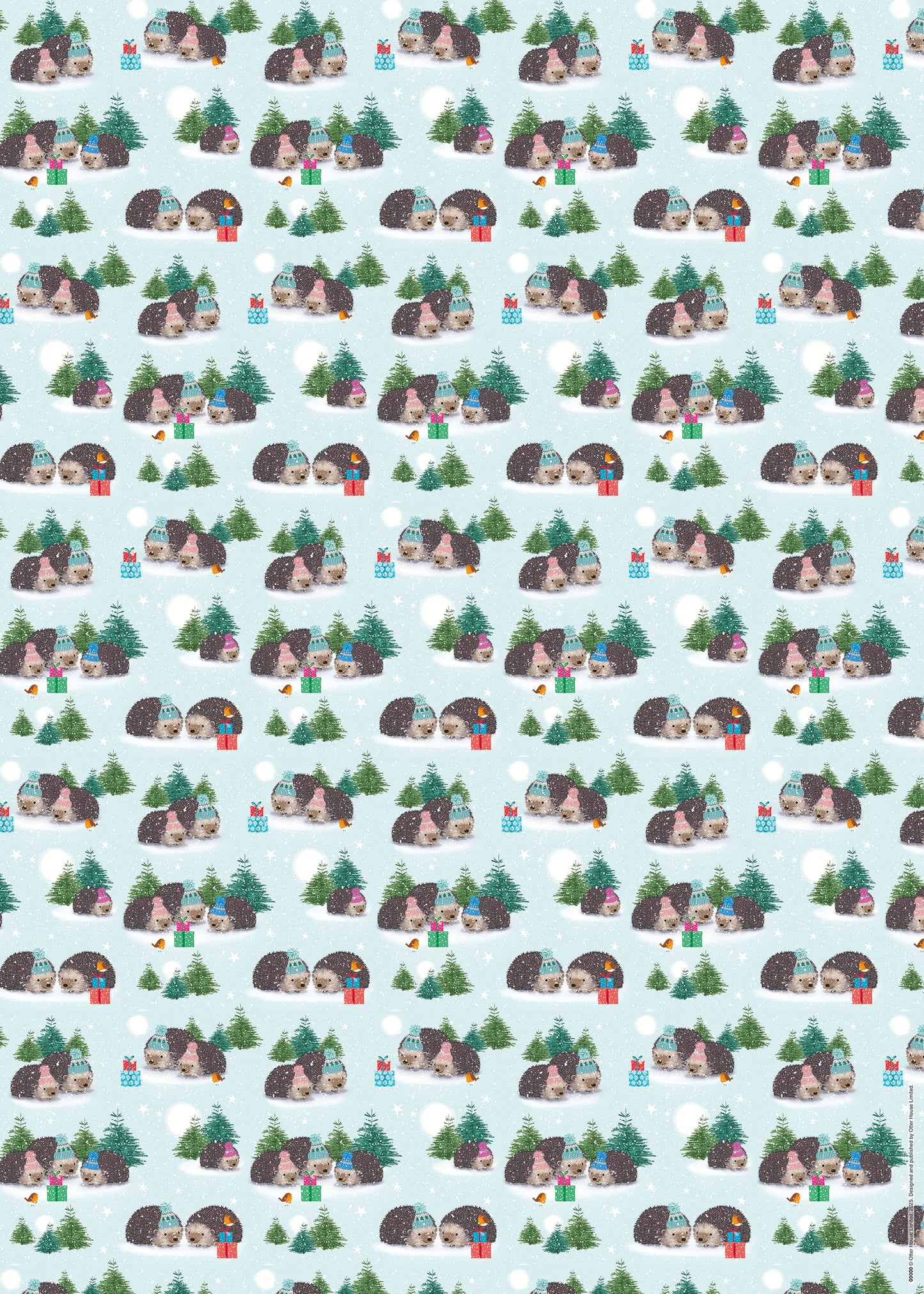 Christmas Wrap & Tags - A Prickle of Hedgehogs (5 Sheets & 5 Tags)