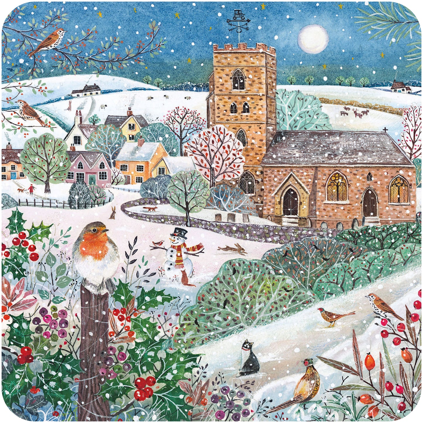 RSPB Luxury Christmas Card Twin Pack (10 Cards) - Snowy Countryside