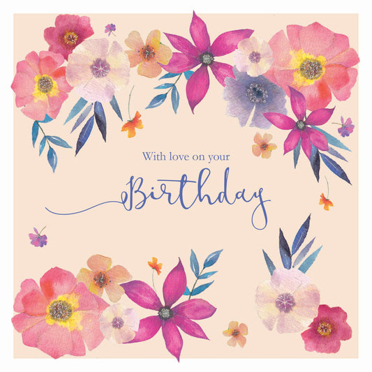 Vintage Garden Card - Birthday Floral