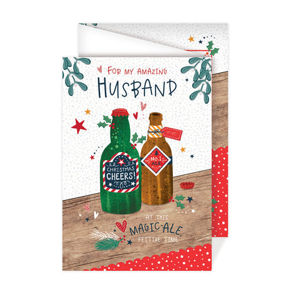 Christmas Card (Single) - Husband - Beers