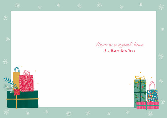 Christmas Card (Single) - Daughter - Girl Holding Presents