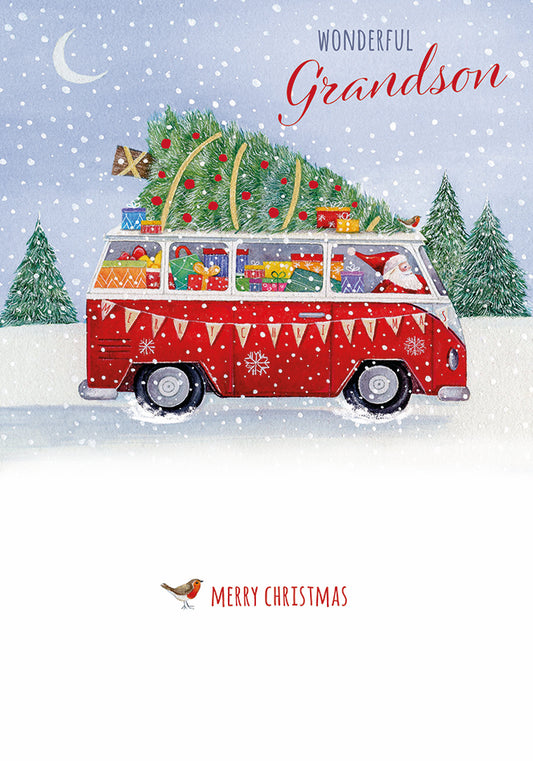Christmas Card (Single) - Grandson - Campervan