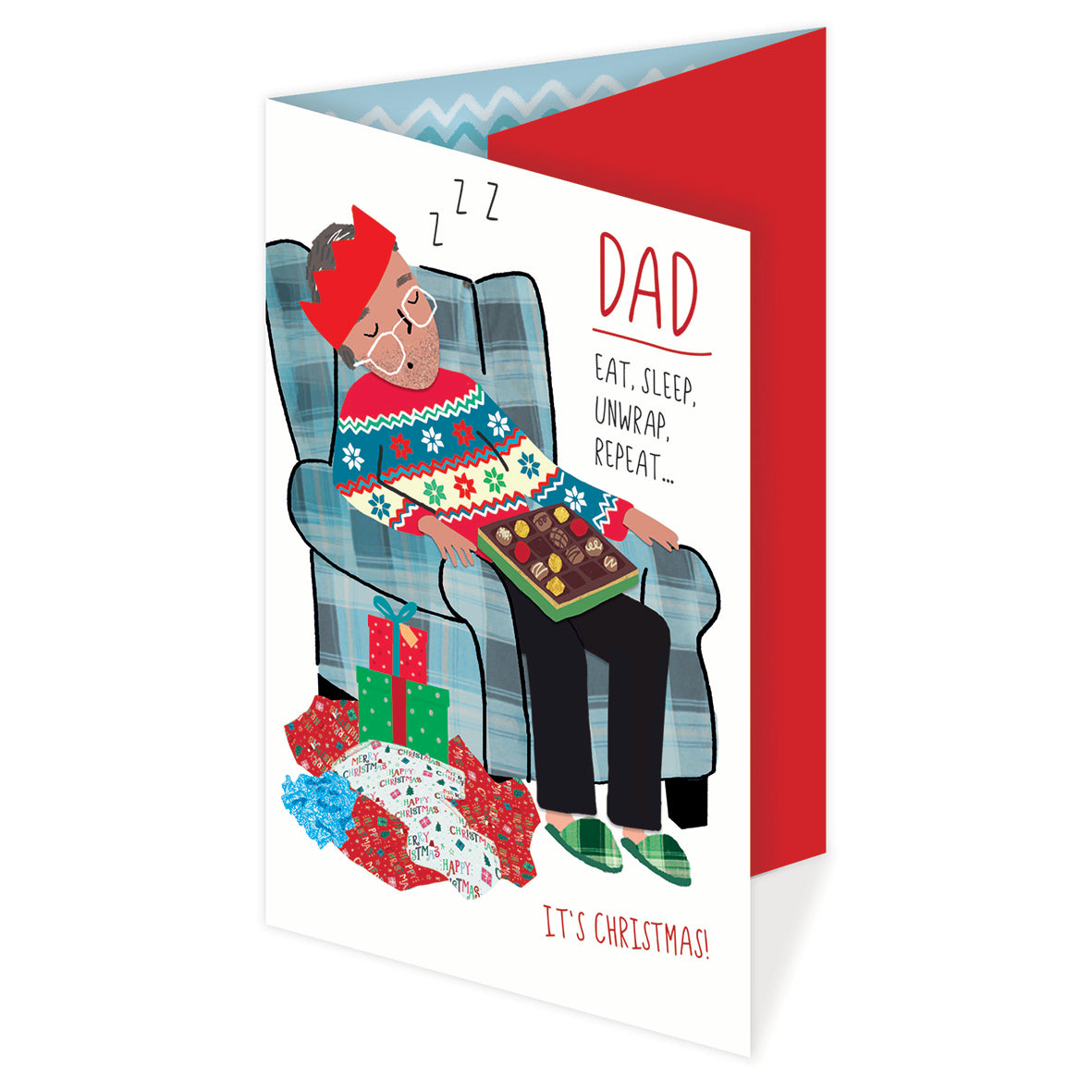 Christmas Card (Single) - Dad - Dad In Armchair