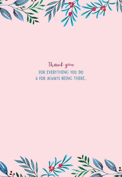 Christmas Card (Single) - Wife - Heart Wreath