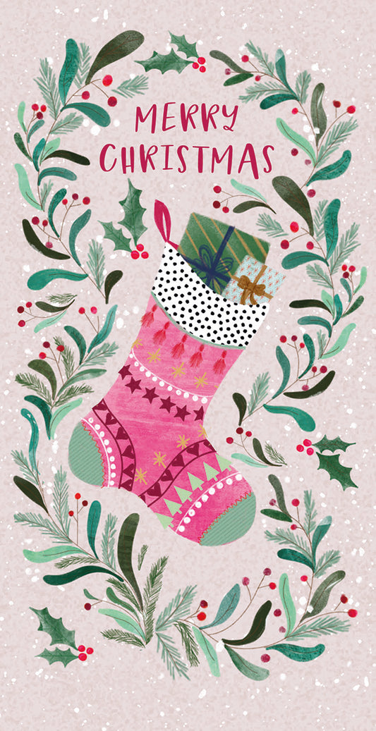 Christmas Card (Single) - Money Wallet - Stocking