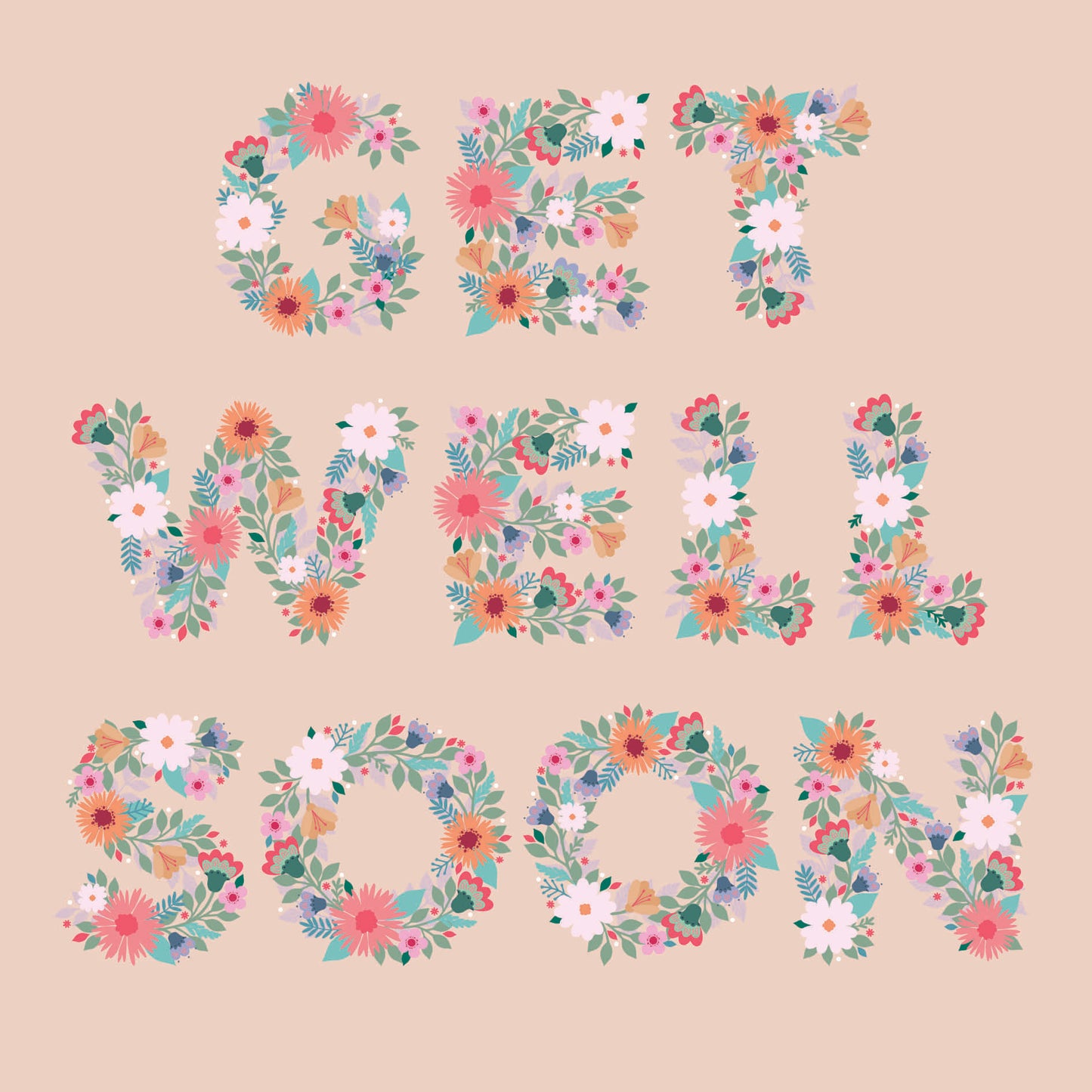 Get Well Soon Card - Floral