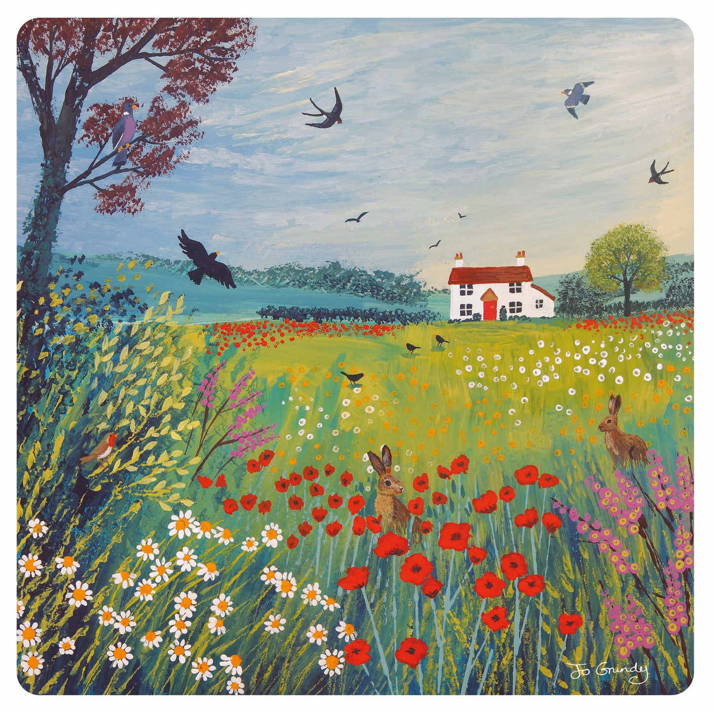 Jo Grundy Card Collection - The House by Summer Meadow