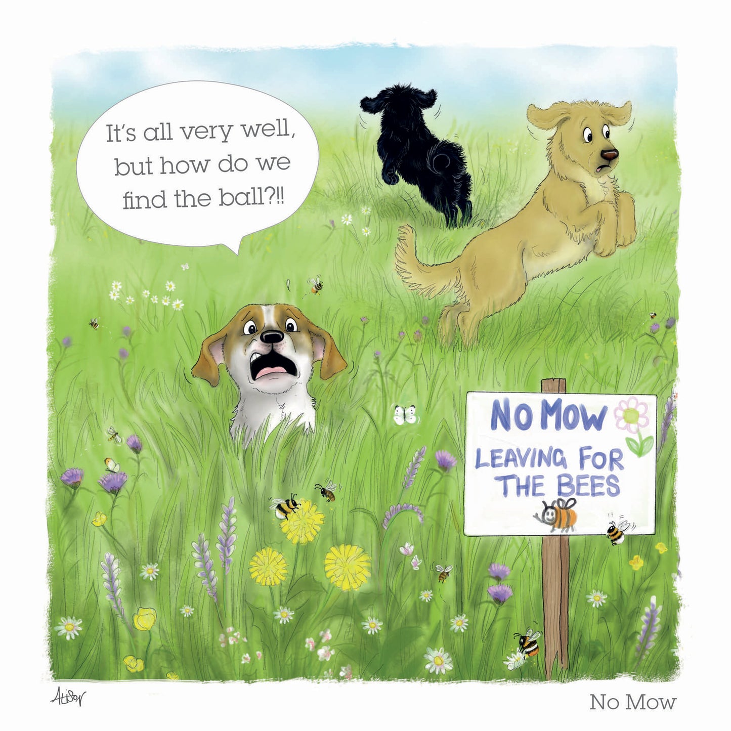 Alison's Animals Card - Garden Antics - No Mow