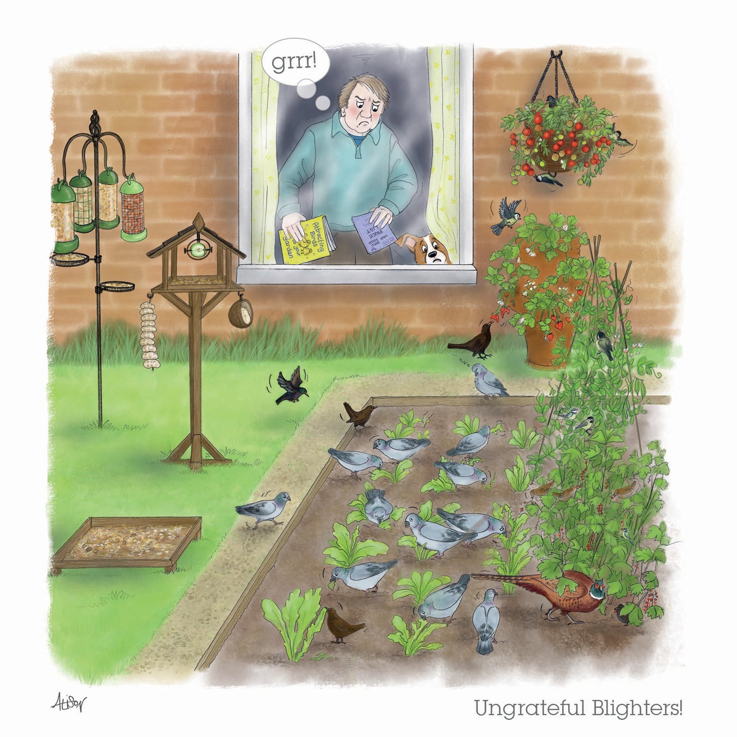 Alison's Animals Card - Garden Antics - Ungrateful Blighters