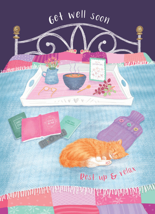 Get Well Soon Card - Breakfast in Bed