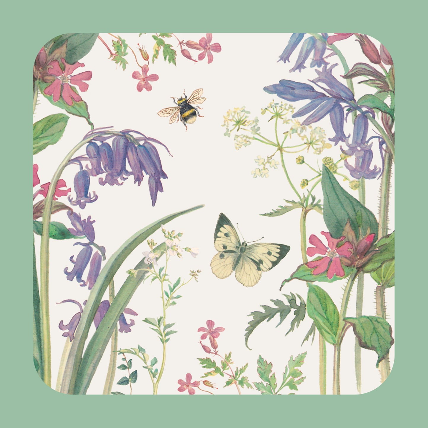 Notecard Pack (10 Cards) - Edith Holden - Wild Hyacinth & Foxglove