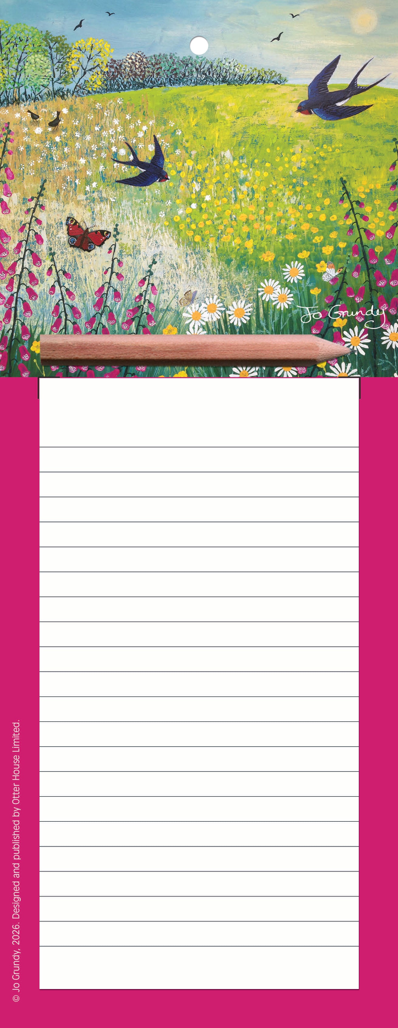 Magnetic Memo Pad - Jo Grundy - Butterflies & Swallows