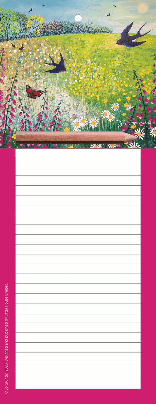 Magnetic Memo Pad - Jo Grundy - Butterflies & Swallows