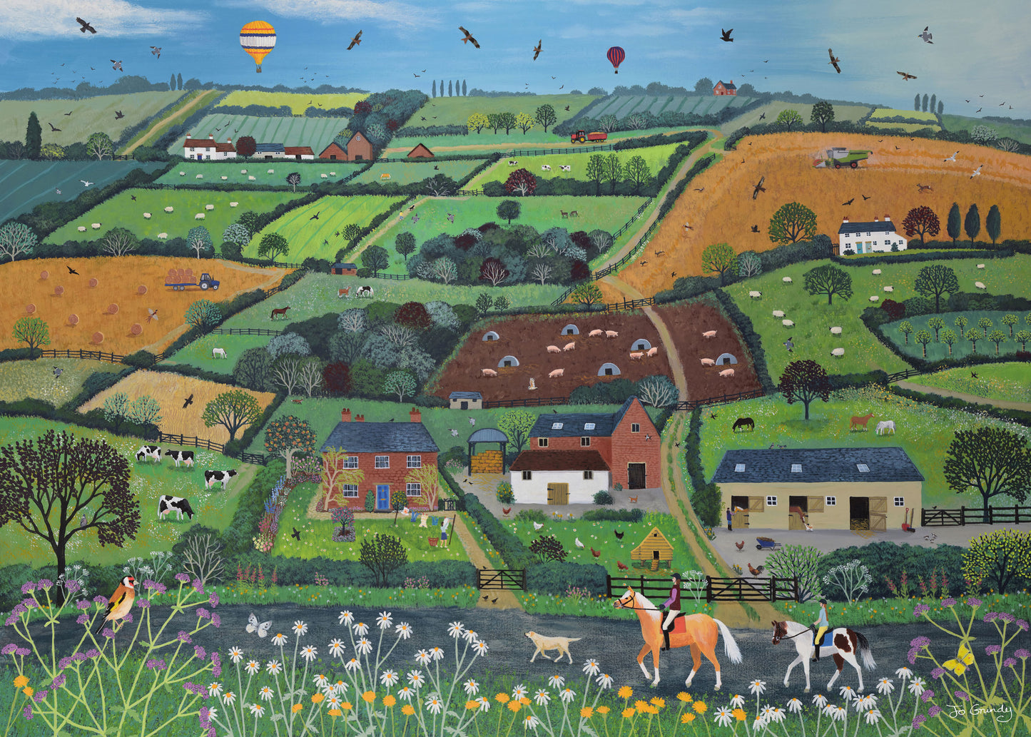 Farm Fields Jigsaw Puzzle by Jo Grundy