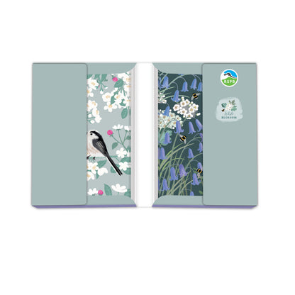 Notecard Pack (12 Cards) - RSPB White Blossom - Birds & Bees