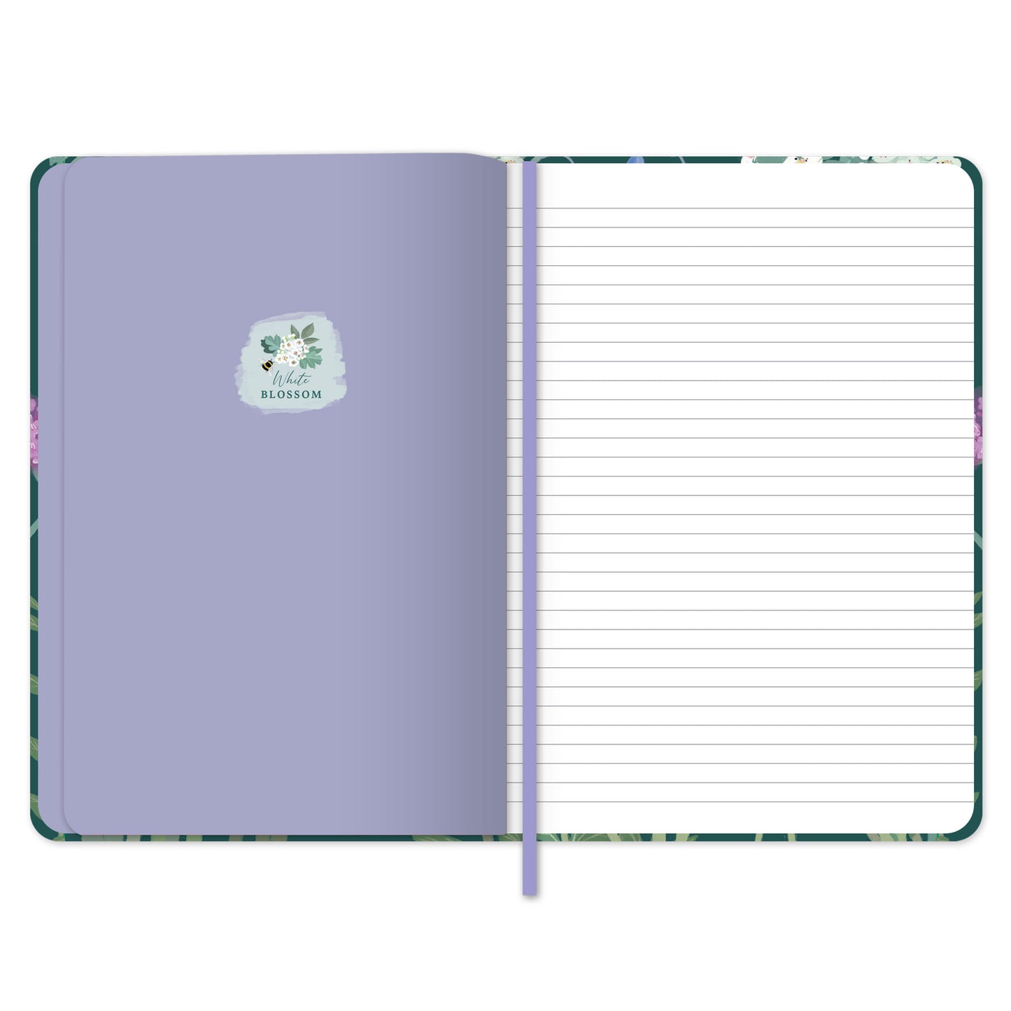 RSPB White Blossom Stationery - Softcover Notebook - Bluebells & Thyme