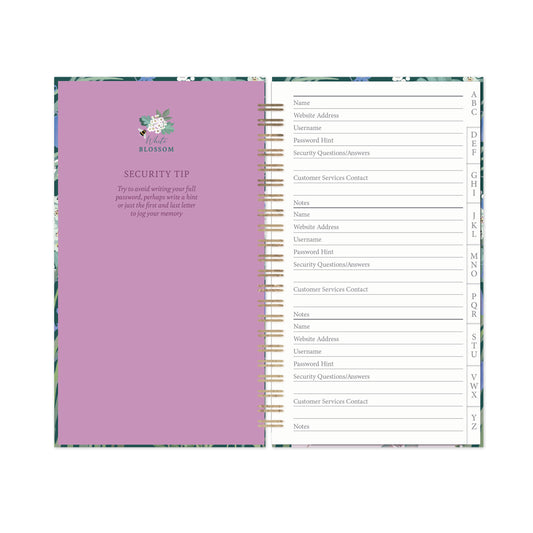 RSPB White Blossom Stationery - Password Book - Bluebells & Thyme