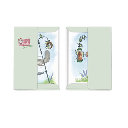 Alison's Animals Notecard Pack - Garden Antics - Bird Feeder