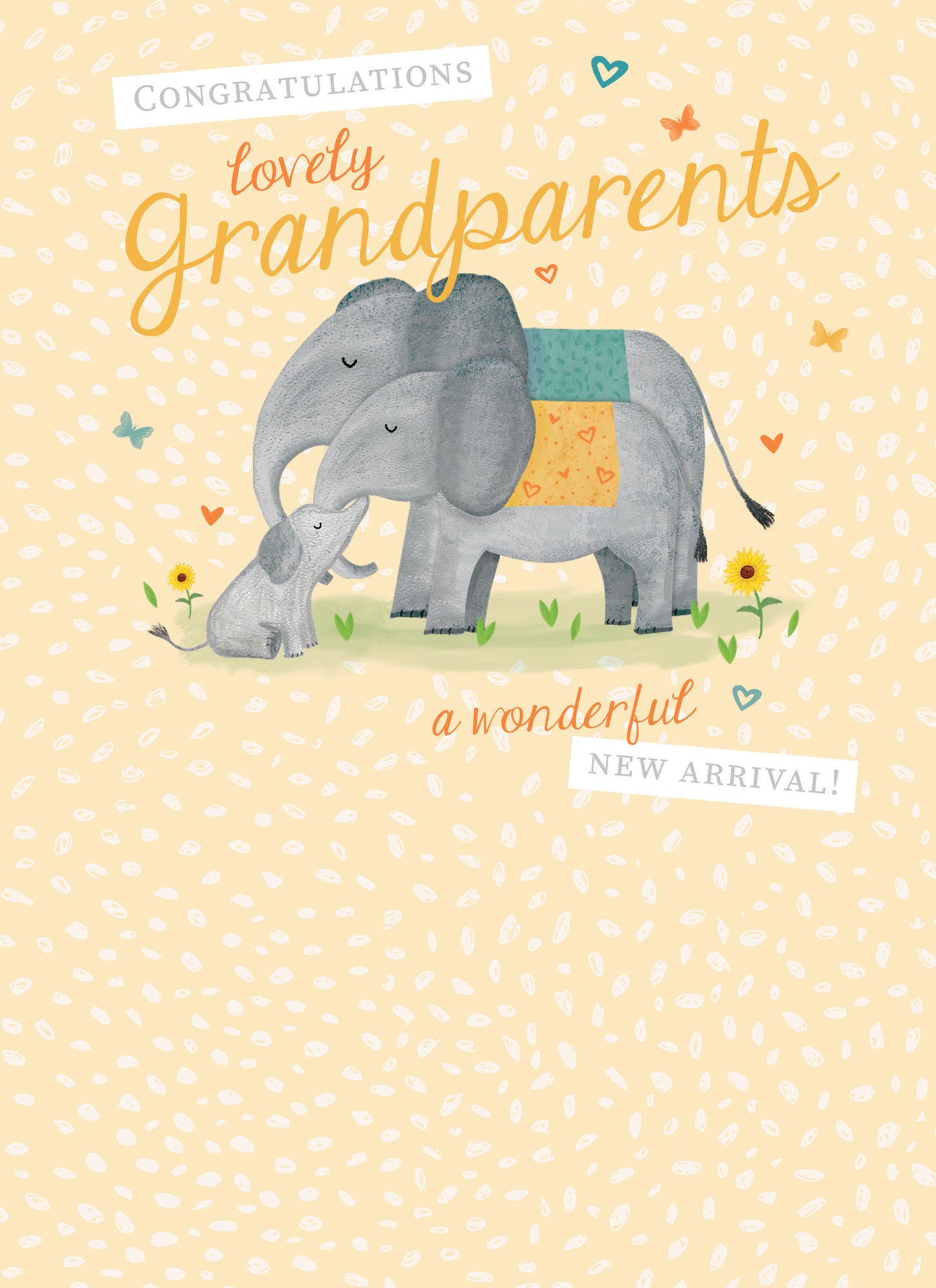 New Baby Card - Grandchild Elephants