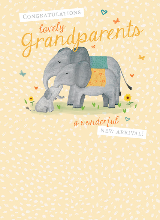 New Baby Card - Grandchild Elephants