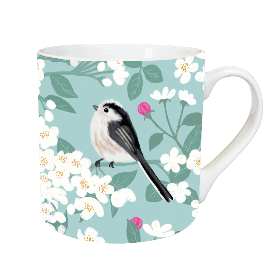 RSPB White Blossom - Tarka Mug - Long-Tailed Tits & Apple Blossom
