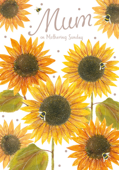 Mothers Day Card - Mothering Sunday Sunflowers