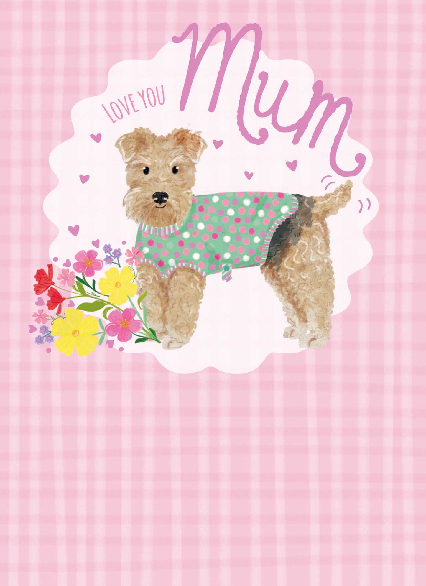 Mothers Day Card - Dog & Flowers