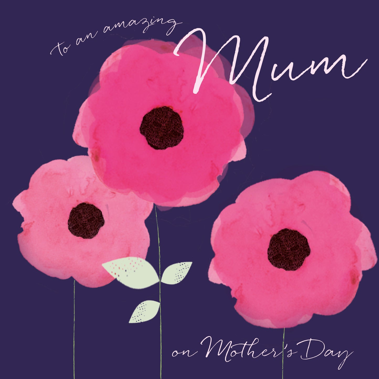 Mothers Day Card - Pink Poppies