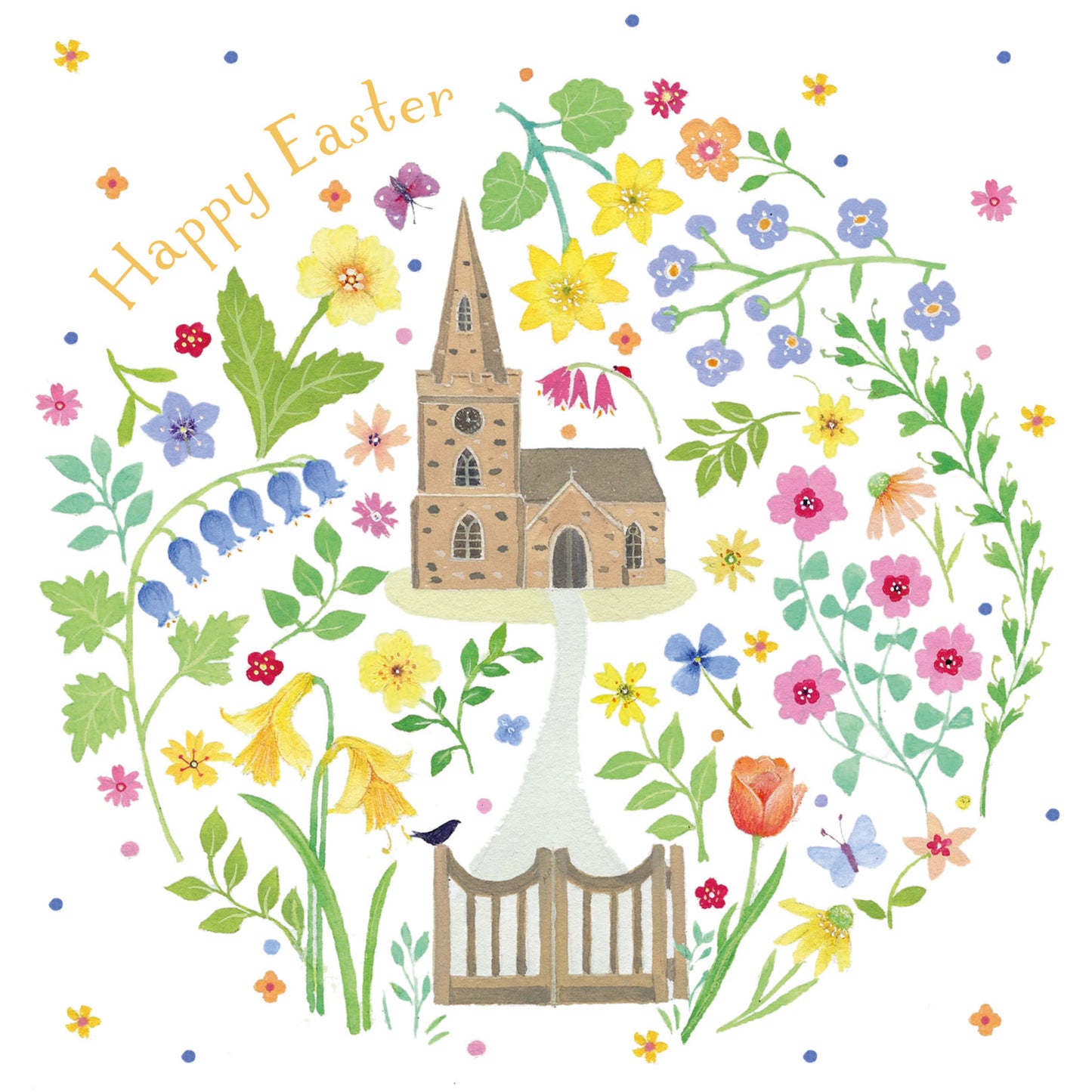 Easter 5 Card Pack - Church & Flowers