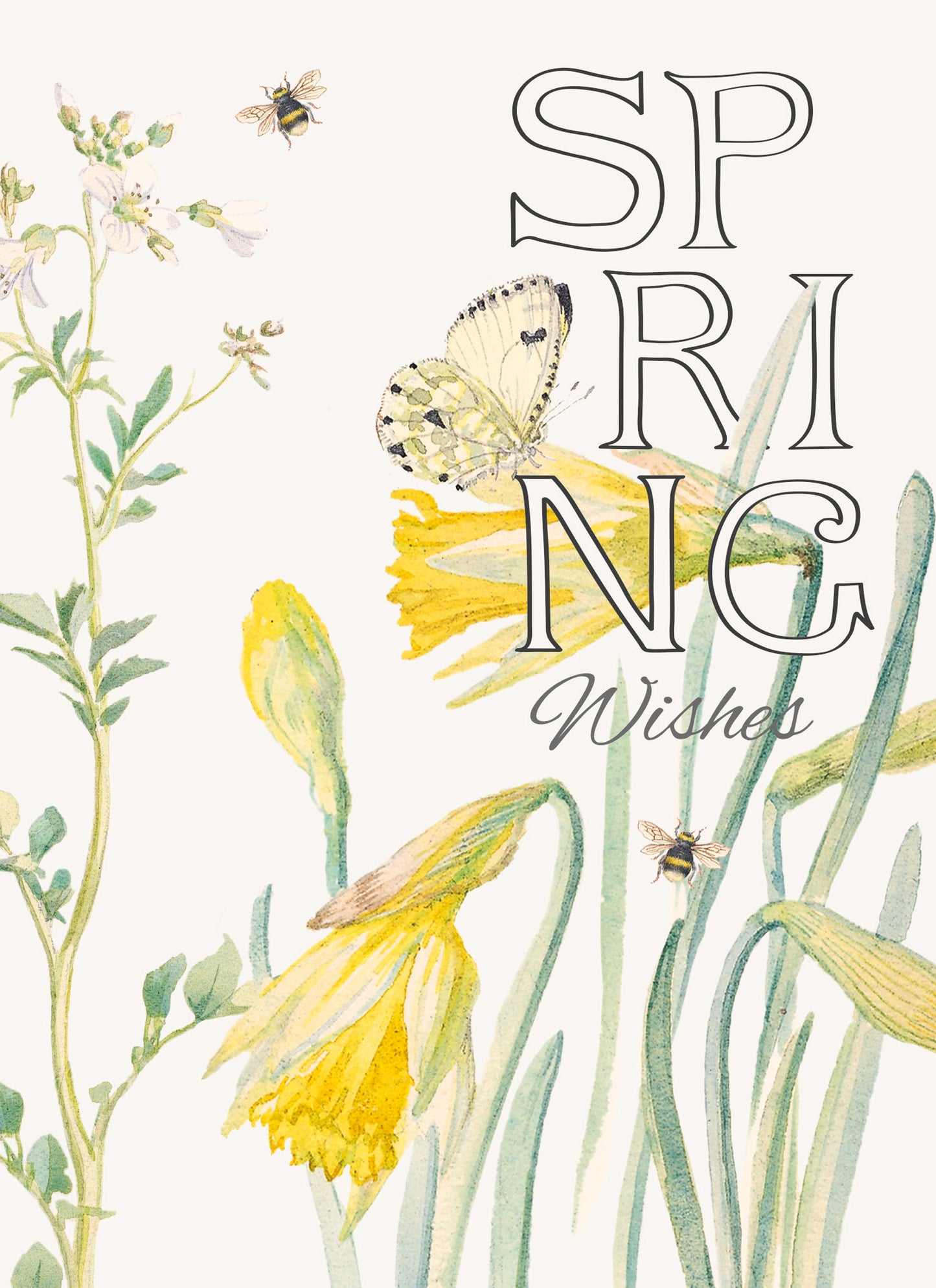 Easter Card - Edith Holden - Spring Wishes