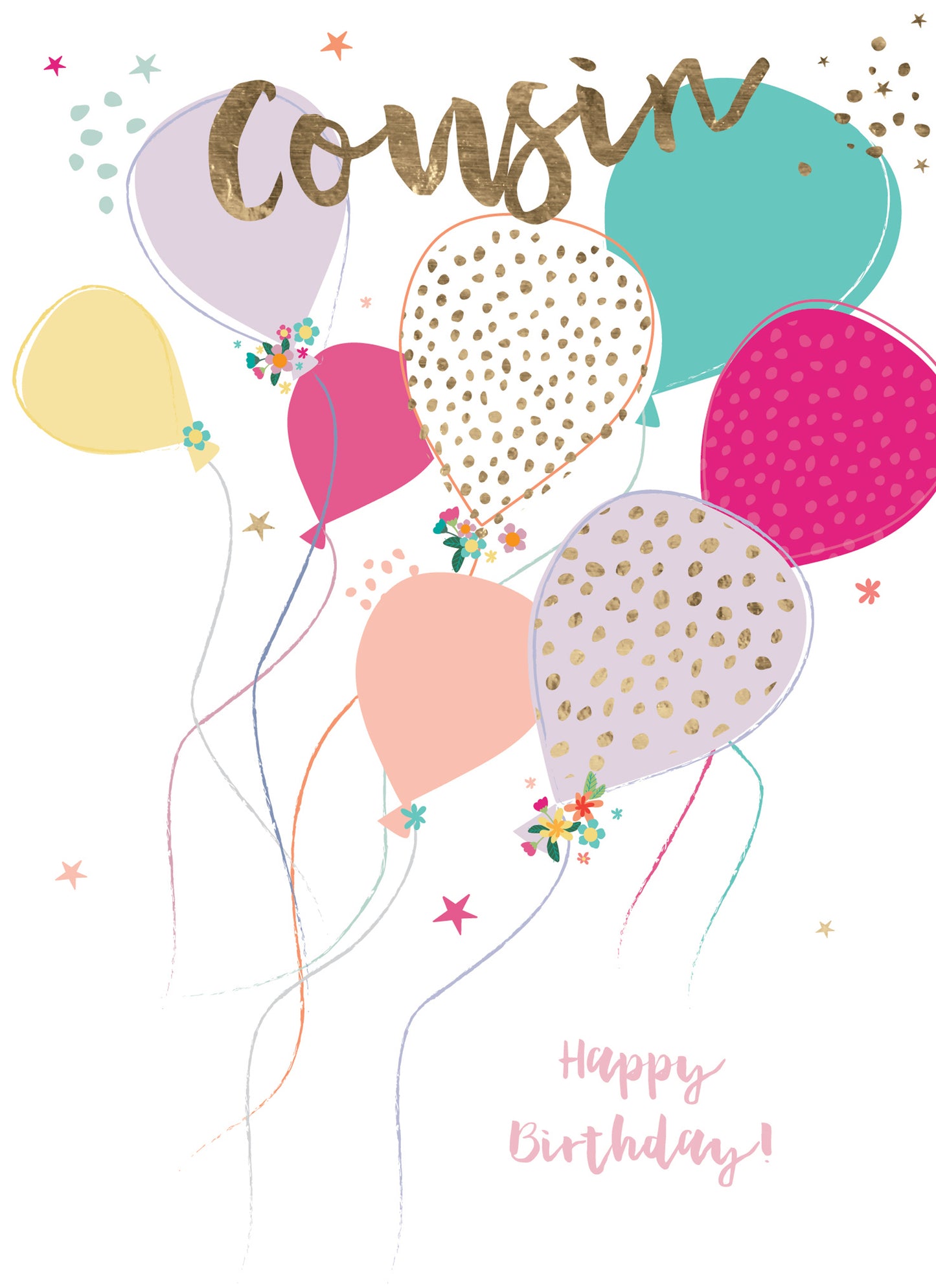 Family Circle Card - Balloons (Female Cousin)