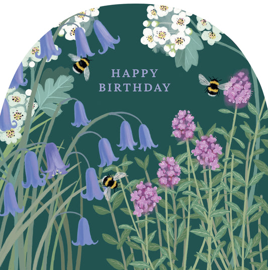 RSPB White Blossom Card - Bluebells & Thyme