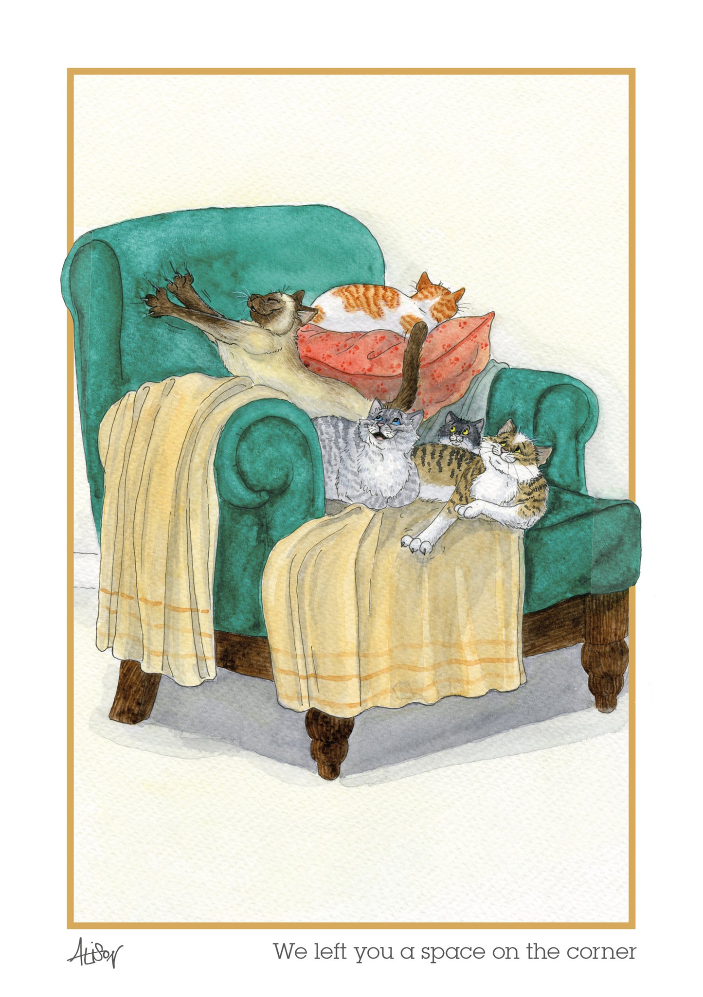 Alison's Animals Card - Space on the Corner