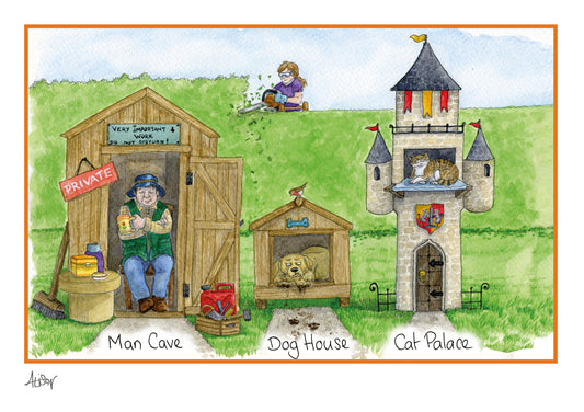 Alison's Animals Card - Man Cave, Dog House, Cat Palace