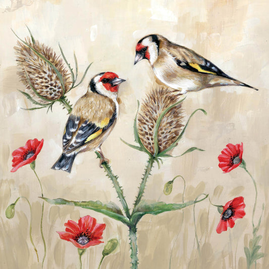 Wild Friends Card - Goldfinches