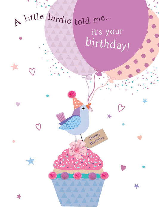 Pom Poms Card - Little Birdie