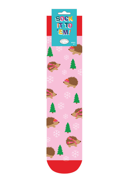 Socks - Festive Hedgehogs (1 Pair)