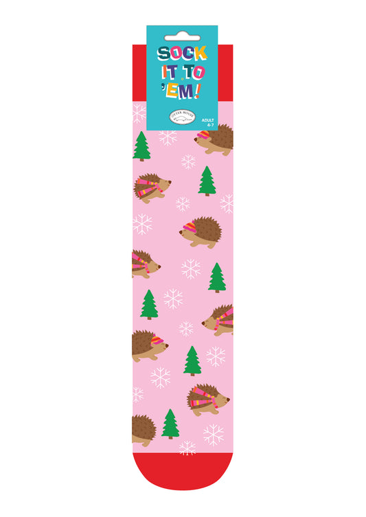 Socks - Festive Hedgehogs (1 Pair)
