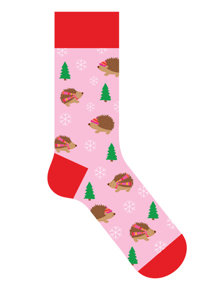 Socks - Festive Hedgehogs (1 Pair)