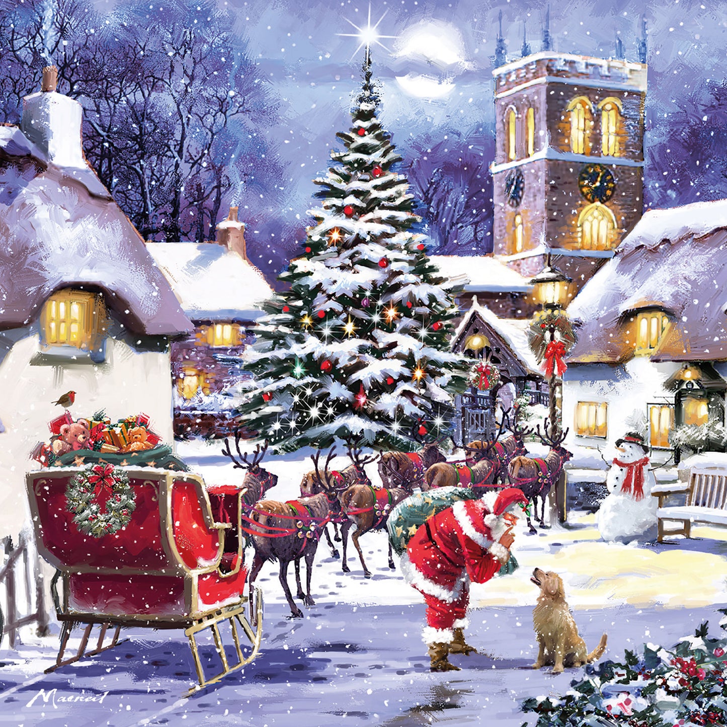 Charity Christmas 10 Card Pack - Meeting Santa