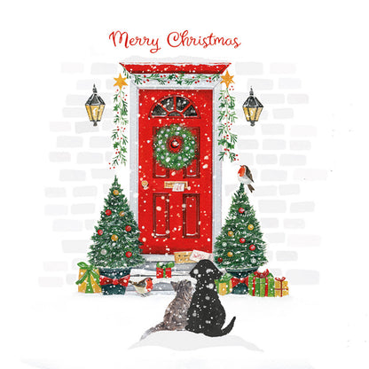 Luxury Charity Christmas Card Twin Pack (10 Cards) - Waiting on the Doorstep