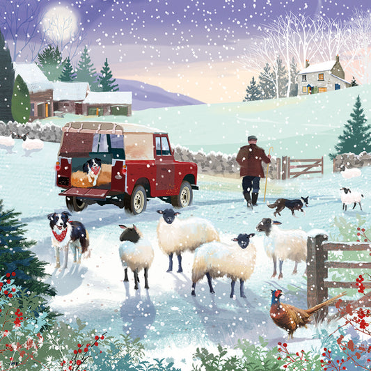 Luxury Charity Christmas 10 Card Pack - Christmas on the Farm
