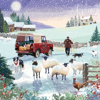 Luxury Charity Christmas Card Twin Pack (10 Cards) - Christmas on the Farm