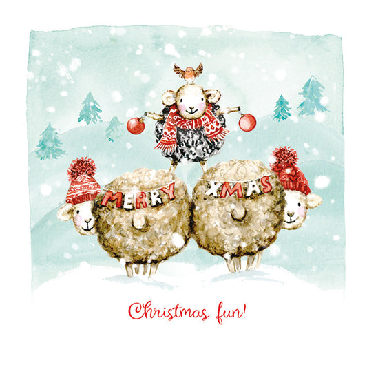 Luxury Charity Christmas Card Twin Pack (10 Cards) - Woolly Christmas